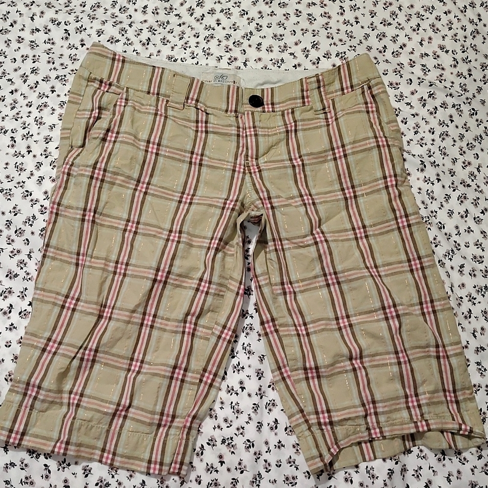 Y2k Plaid So Wear It Declare It Tan Shorts